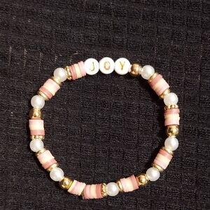 Joy Beaded Bracelet with Pink and Gold Accents